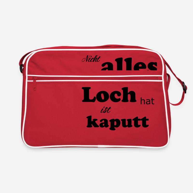 Nicht alles was ein Loch hat ist kaputt Geschenk Retro Tasche