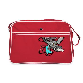 Cooler Computer Gitarrist im Elektrostyle - Retro Tasche - Rot/Weiß - Vorne