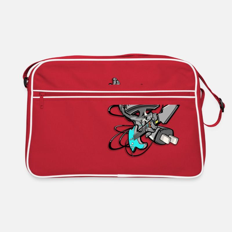 Guitariste de l’ordinateur cool en électrostyle - Sac Retro - rouge/blanc