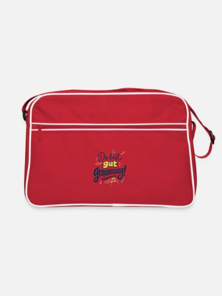 Du bist gut genug Musikmotiv - Retro Tasche - Rot/Weiß