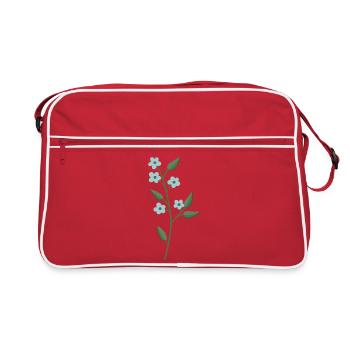 Fleur bleu clair - Sac Retro - rouge/blanc - Devant