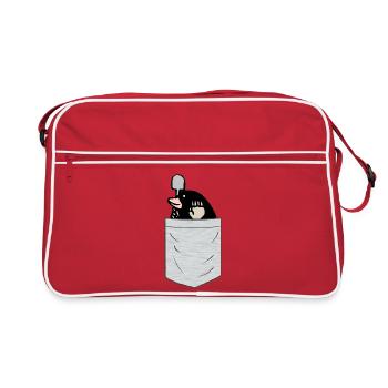 Maulwurf Brusttasche - Retro Tasche - Rot/Weiß - Vorne