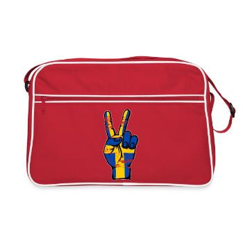 Suède Drapeau Paix Victoire Symbole Utilisé - Sac Retro - rouge/blanc - Devant