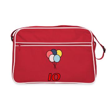 10. 10 YEARS. 10th ANNIVERSARY. 10 YEAR ANNIVERSARY. - Retro Bag - red/white - Front