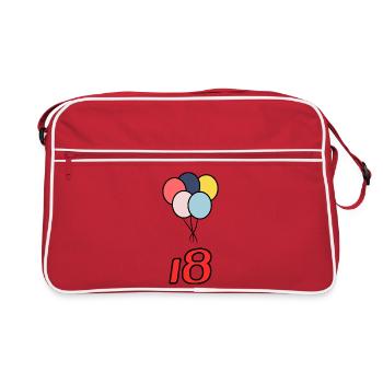 18. 18 YEARS OLD. 18th ANNIVERSARY. 18 BIRTHDAY. - Retro Bag - red/white - Front