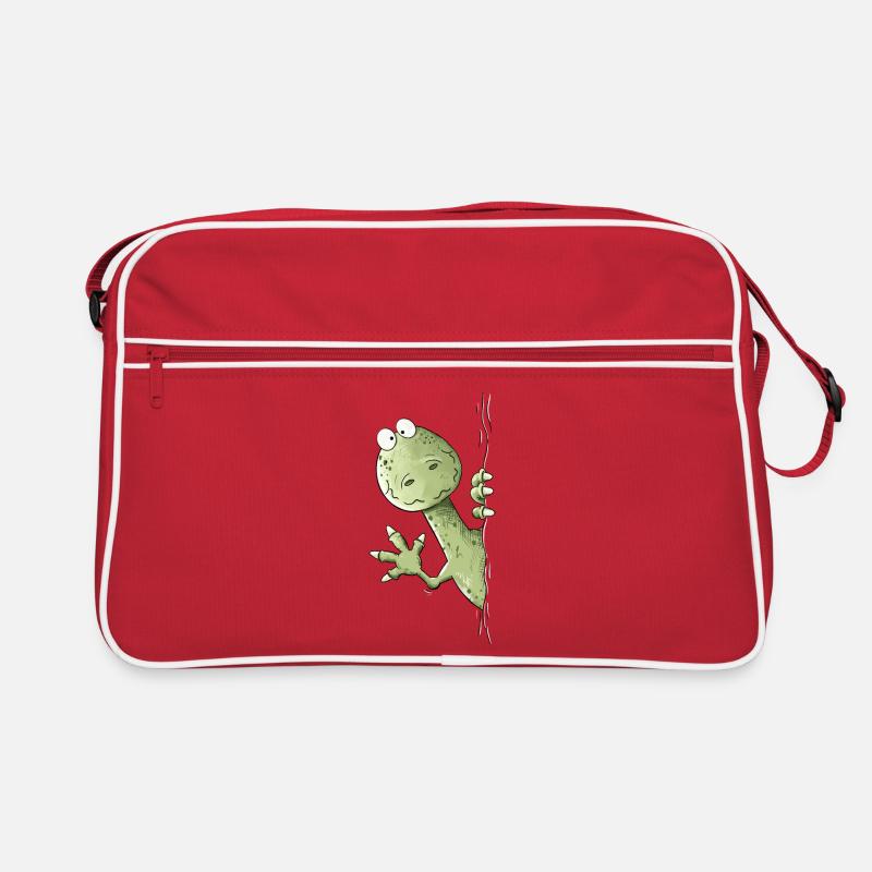 Drolliger Dino I Raptor Dinosaurier Retro Tasche