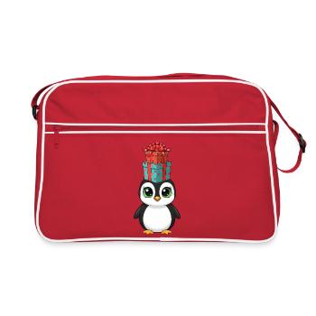 Drôle Pingouin Cadeaux de Noël Équilibre - Sac Retro - rouge/blanc - Devant