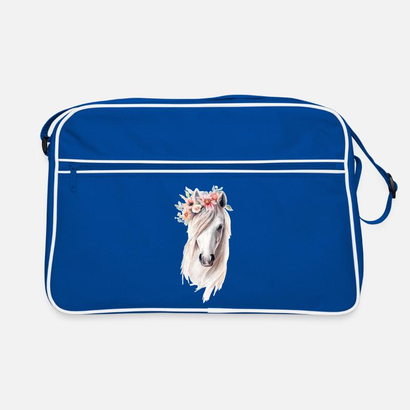 Cheval avec des fleurs Sac Retro