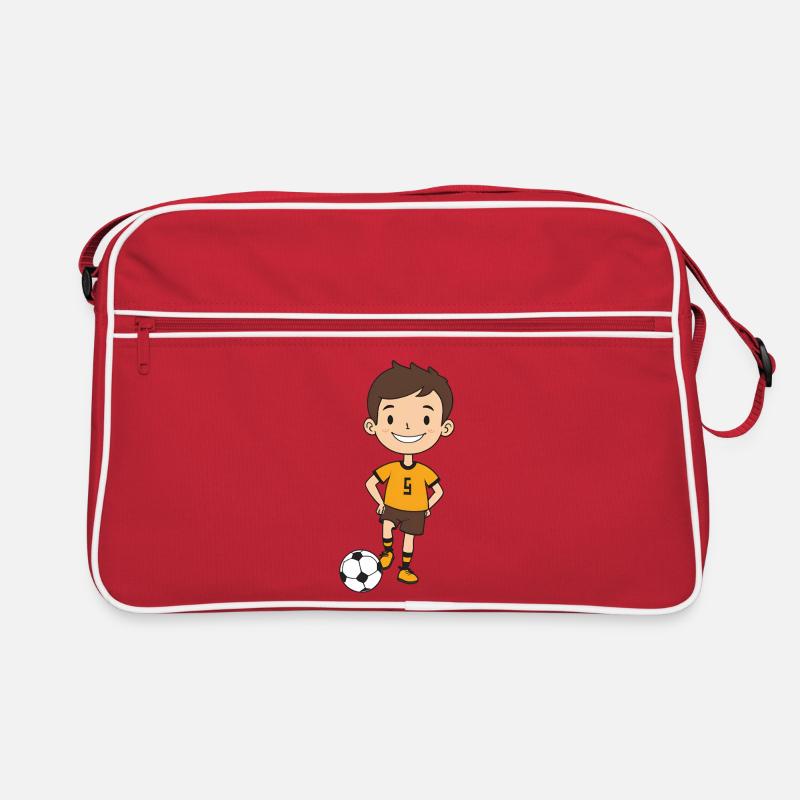 Kicker boy in orange jersey Retro Bag