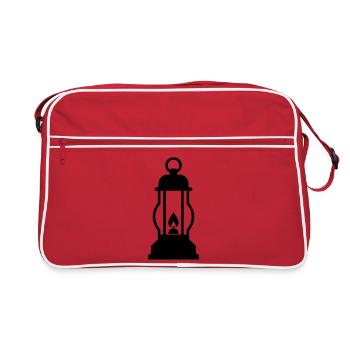 Lampe à huile à lanterne vintage - Sac Retro - rouge/blanc - Devant