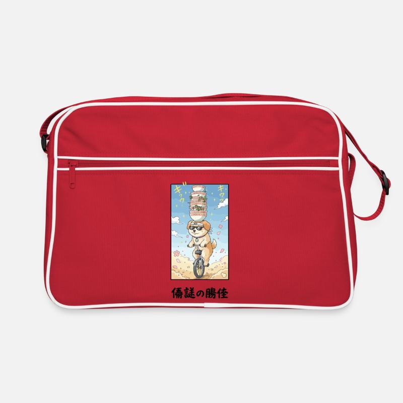 Noodle Stack Pup auf Einrad Retro Tasche