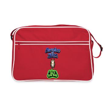 Wach um 3 Uhr morgens auf – Eulenhumor - Retro Tasche - Rot/Weiß - Vorne