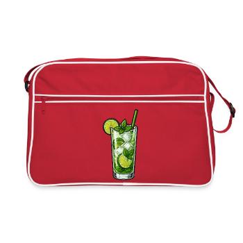 Illustration de Mojito mentthe et citron vert - Sac Retro - rouge/blanc - Devant