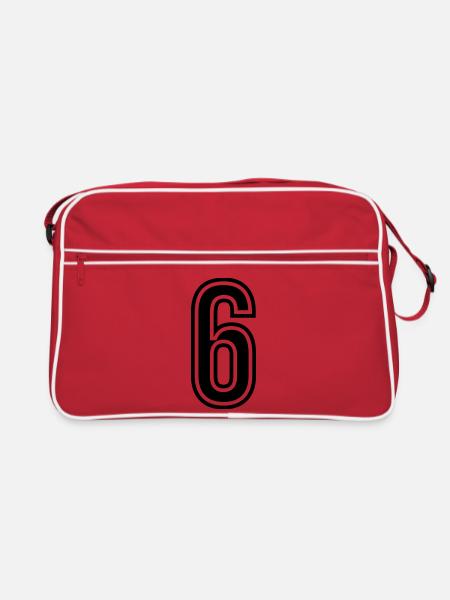 6 Number symbol - Retro Bag - red/white - Front