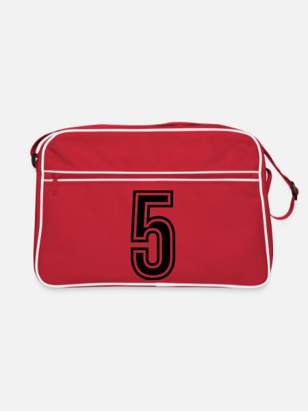 5 Number Symbol - Retro Bag - red/white - Front