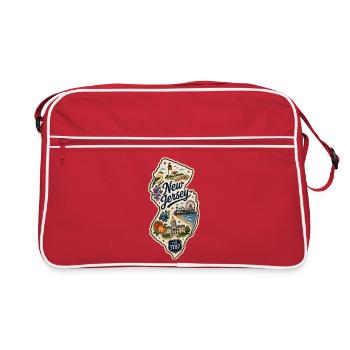 Autocollant de voyage vintage du New Jersey Garden State - Sac Retro - rouge/blanc - Devant