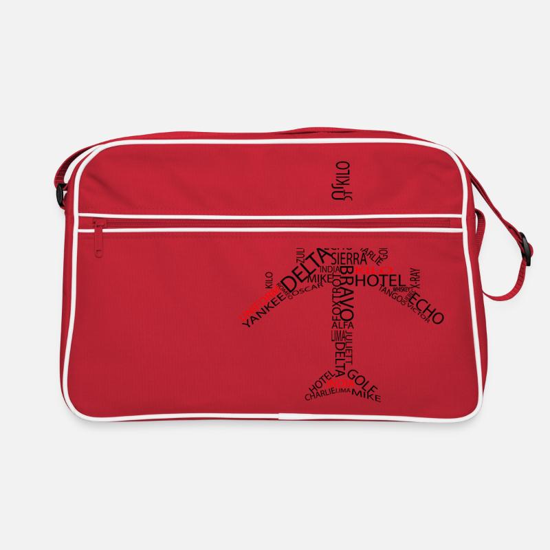Flugzeug 747 - Retro Tasche - Rot/Weiß