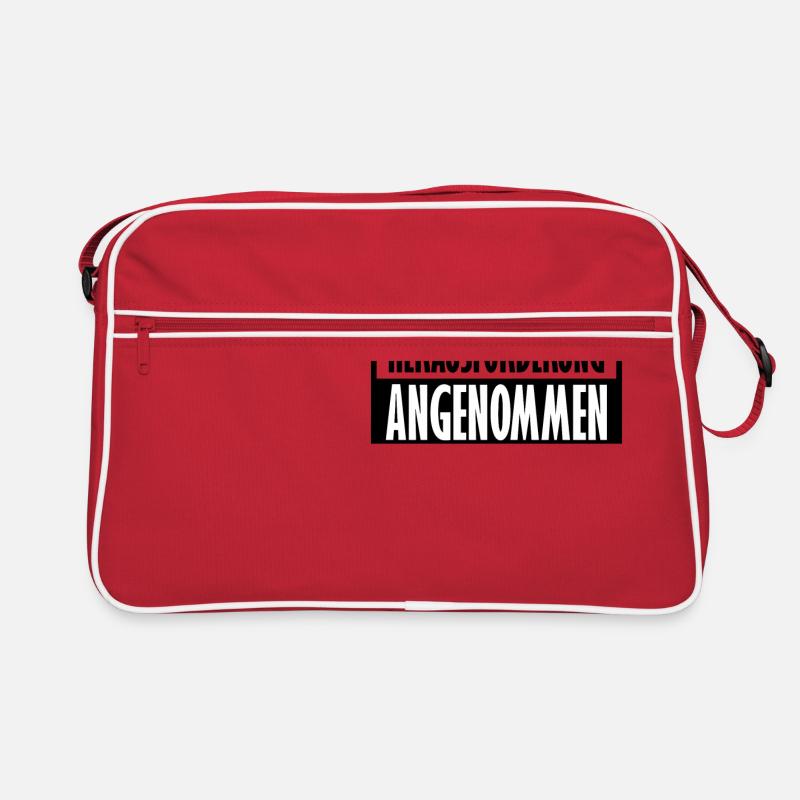 Herausforderung angenommen | Geschenk - Retro Tasche - Rot/Weiß
