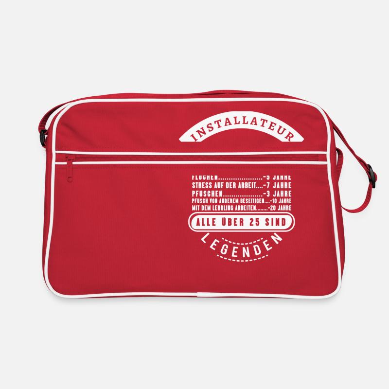 INSTALLATEUR lebenserwartung - Retro Tasche - Rot/Weiß