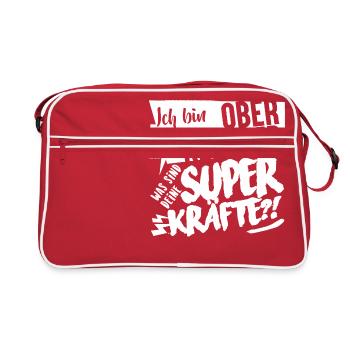 Superkräfte Oberkellner Geschenk - Retro Tasche - Rot/Weiß - Vorne
