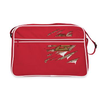 Wikinger Odins Zeichen - Retro Tasche - Rot/Weiß - Vorne