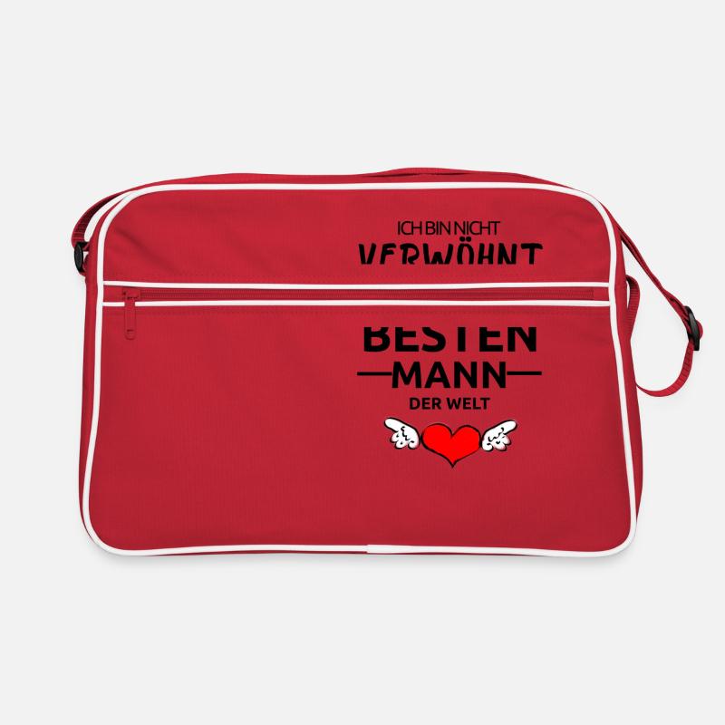 Bester Mann der Welt Valentinstag Geschenk Liebe - Retro Tasche - Rot/Weiß