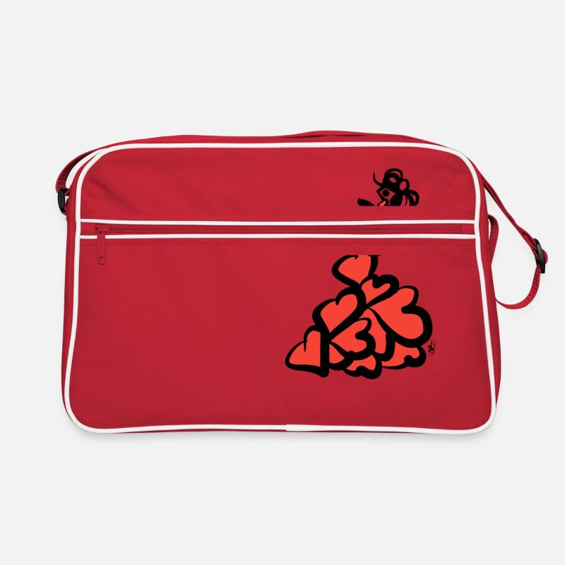Kuoro des Stapels - Retro Tasche - Rot/Weiß