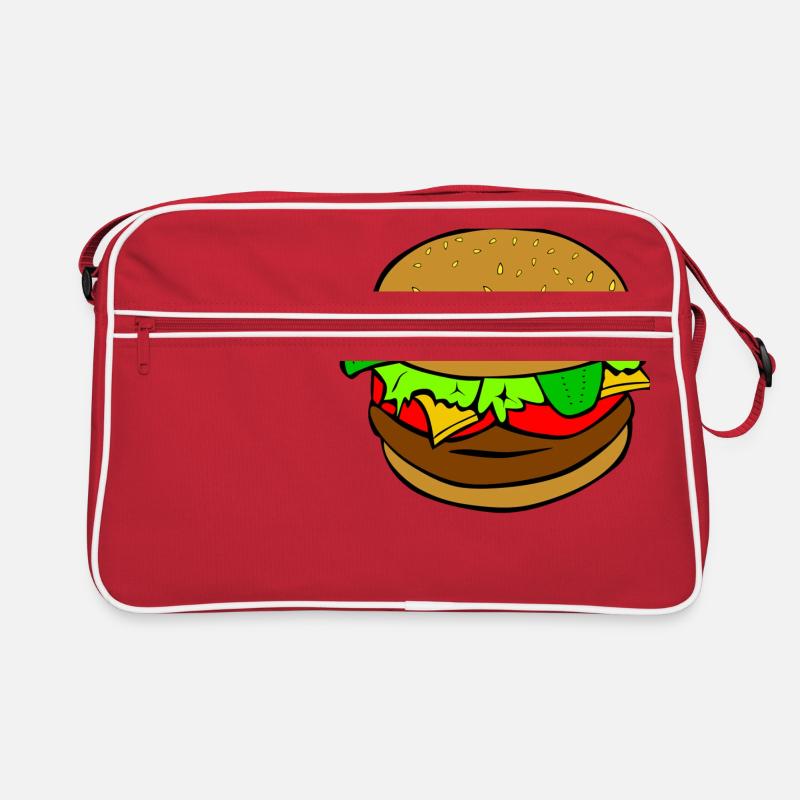 Burger Hamburger Fast Food Essen Geschenkidee Retro Tasche