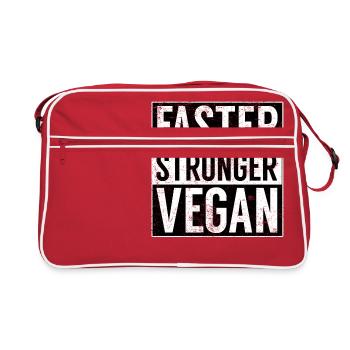Vegan T-Shirt Gift Idea Birthday Funny - Retro Bag - red/white - Front