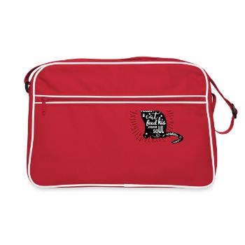 Hey who feeds a cat - Retro Bag - red/white - Front