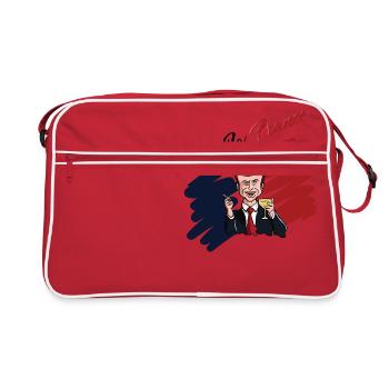 vive la france, Macron, Paris - Sac Retro - rouge/blanc - Devant