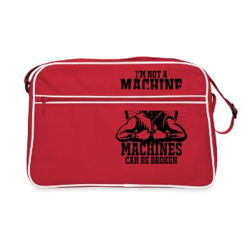 I'm not a machine, machines are broken - Retro Bag - red/white - Front