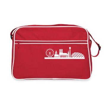 Muenchen Skyline - Retro Tasche - Rot/Weiß - Vorne