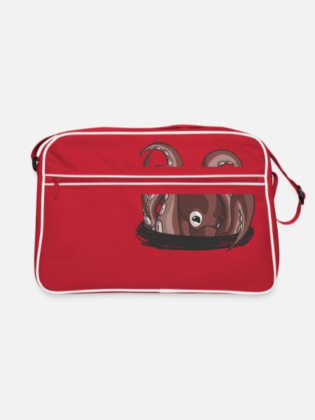 Der Beginn der Krake - Retro Tasche - Rot/Weiß - Vorne