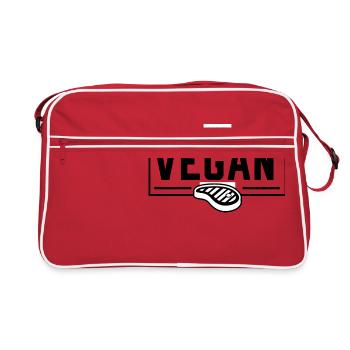 PAS VEGAN - Sac Retro - rouge/blanc - Devant