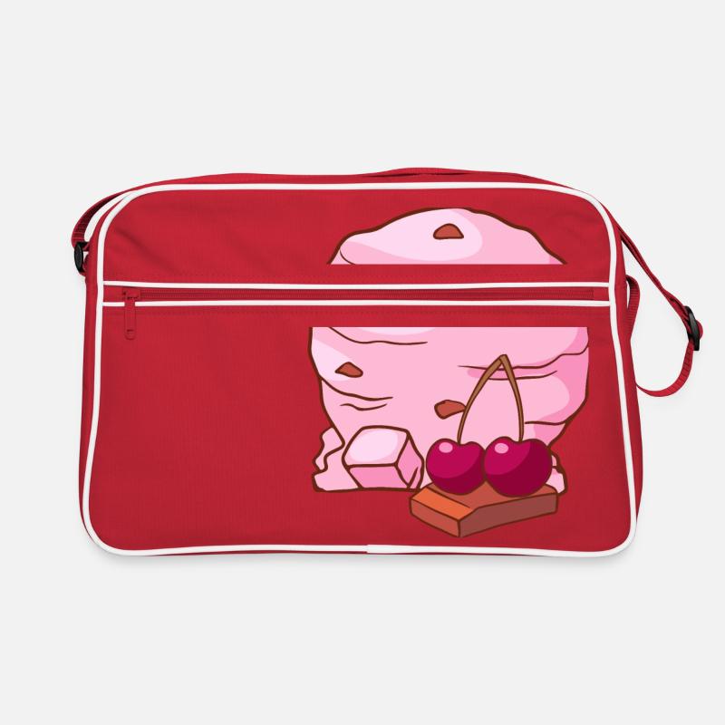 Kirsch Eis Speiseeis Eiskrem Eiscreme Kugeleis Retro Tasche