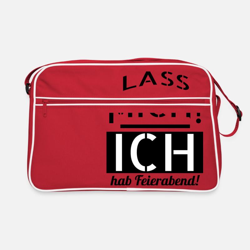 ich hab Feierabend - Retro Tasche - Rot/Weiß