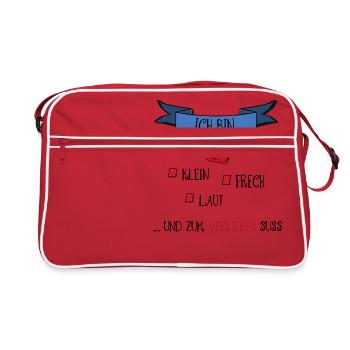 ich bin klein und süß - Retro Tasche - Rot/Weiß - Vorne