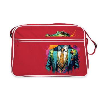 Crocodile en costume - Sac Retro - rouge/blanc - Devant