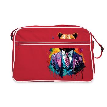 Ours en costume - Sac Retro - rouge/blanc - Devant