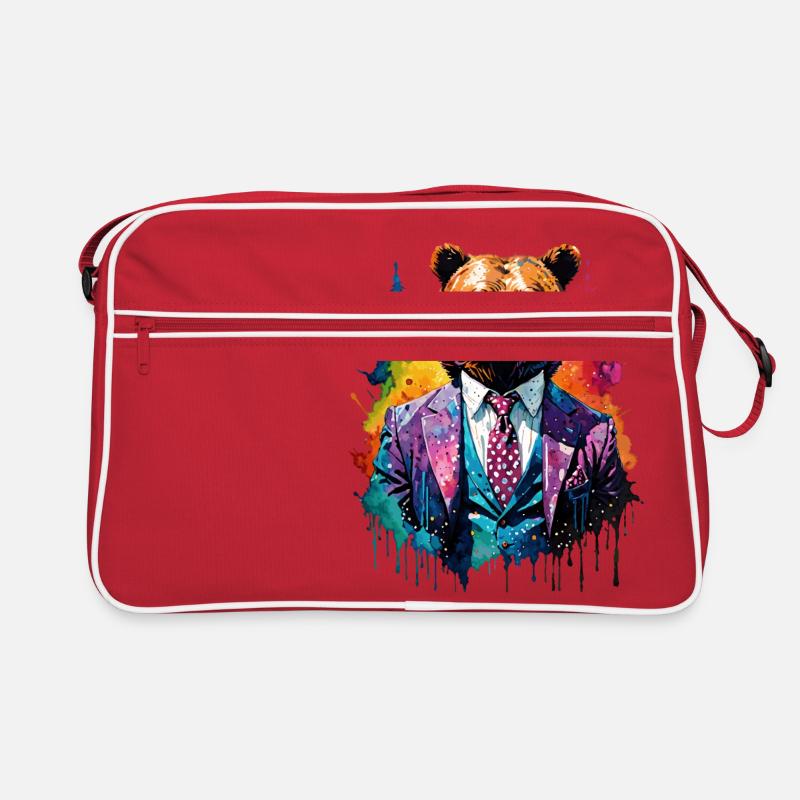 Bear in a suit Retro Bag