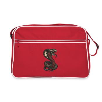Kobra Tribal Style - Retro Tasche - Rot/Weiß - Vorne