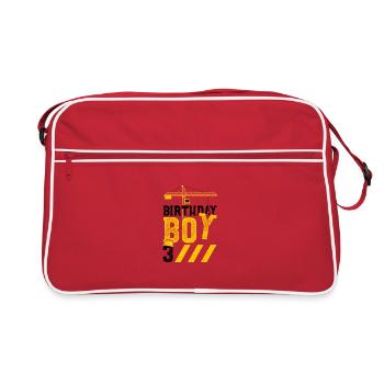 Birthday Boy 3 - 3. Geburtstag - Retro Tasche - Rot/Weiß - Vorne