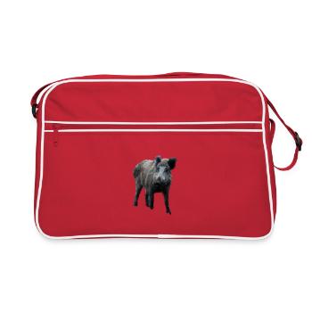 Sanglier Sanglier Porc Truie Cochon - Sac Retro - rouge/blanc - Devant