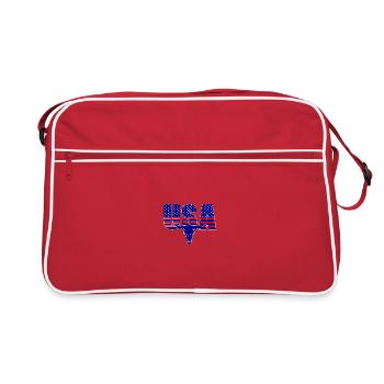 USA Longhorn png - Retro Bag - red/white - Front