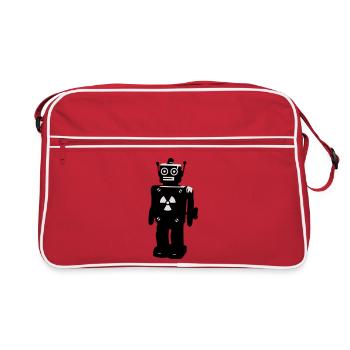 techno, robot - Sac Retro - rouge/blanc - Devant