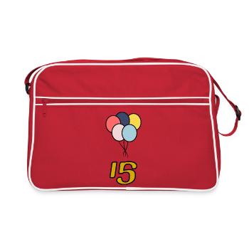 ANNIVERSAIRE. 15. 15 ANS. 15e ANNIVERSAIRE - Sac Retro - rouge/blanc - Devant
