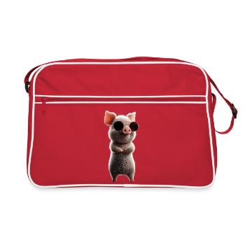 Cochon domestique Truie Cochons Love Piggy - Sac Retro - rouge/blanc - Devant