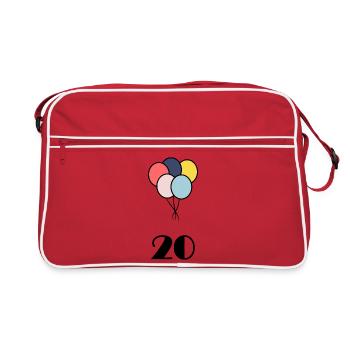 20. 20 ANS. 20e ANNIVERSAIRE. ANNIVERSAIRE 20 ANS. - Sac Retro - rouge/blanc - Devant