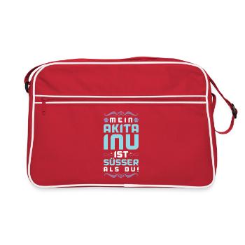 Dicton de chien Akita Inu - Sac Retro - rouge/blanc - Devant